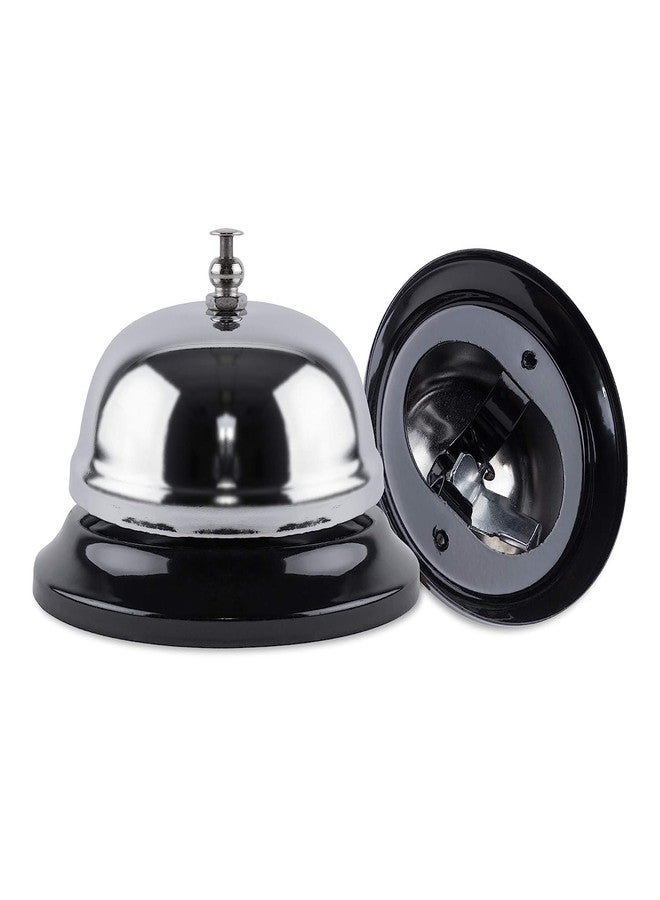 KIRA 2 Pack Call Bell Front Desk 3.35 inch Silver Metal Anti-Rust Ringing Service Bell, for Hotels, Offices, Pet Dog Training, Schools, Reception, Restaurants, Warehouses, Elderly and Kids Hospitals - Image 2